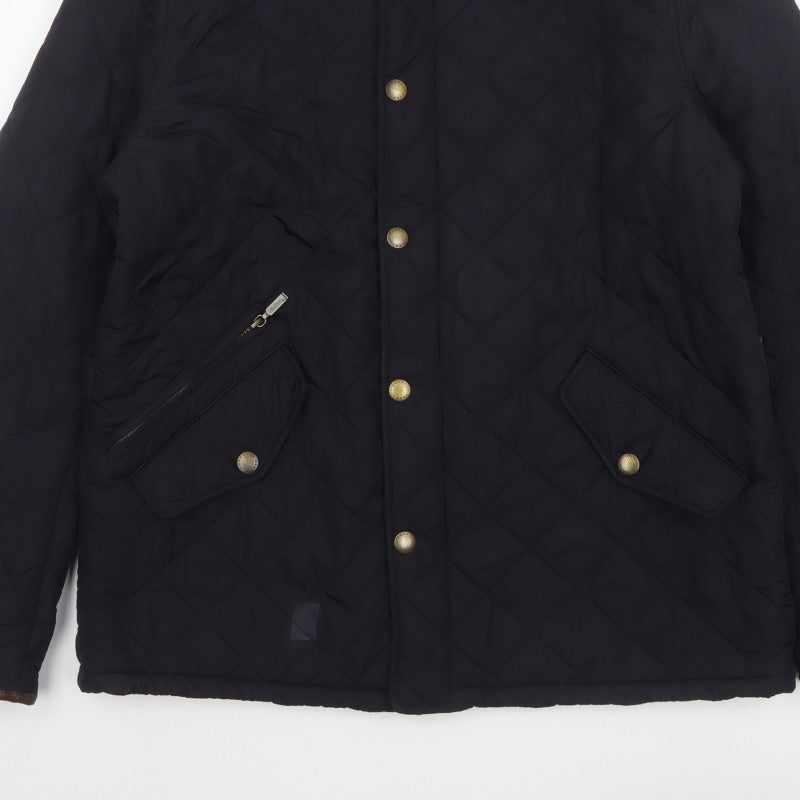 Barbour Men’s Black XL Quilted Padded Stand Collar Jacket