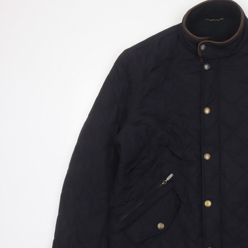 Barbour Men’s Black XL Quilted Padded Stand Collar Jacket