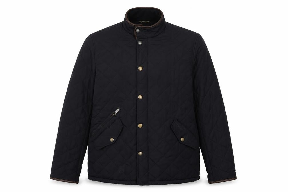 Barbour Men’s Black XL Quilted Padded Stand Collar Jacket