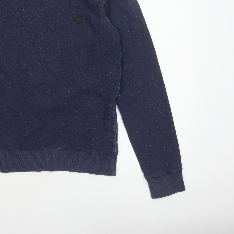 Deus Ex Machina Men’s Blue Speckled Logo Crew Neck Sweatshirt S