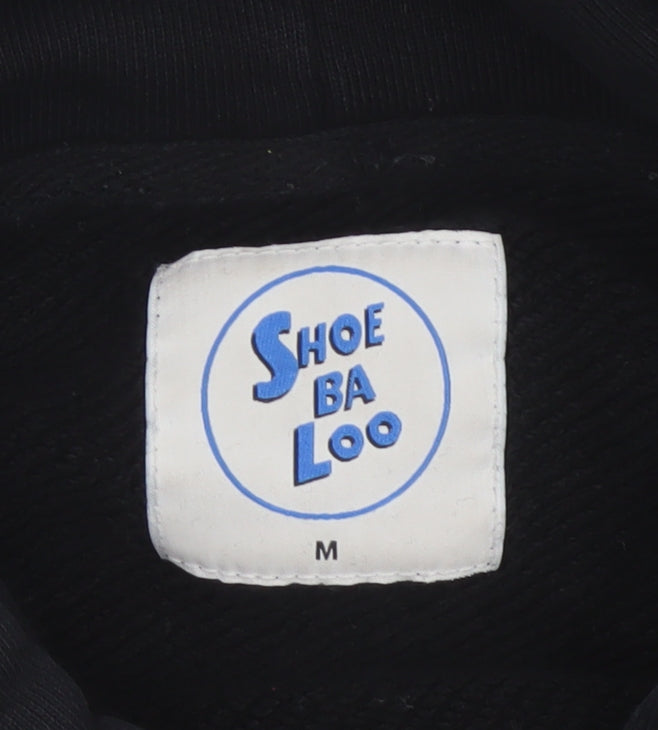 Shoe Ba Loo Women’s Black M Pullover Hoodie Blue Logo 100% Cotton