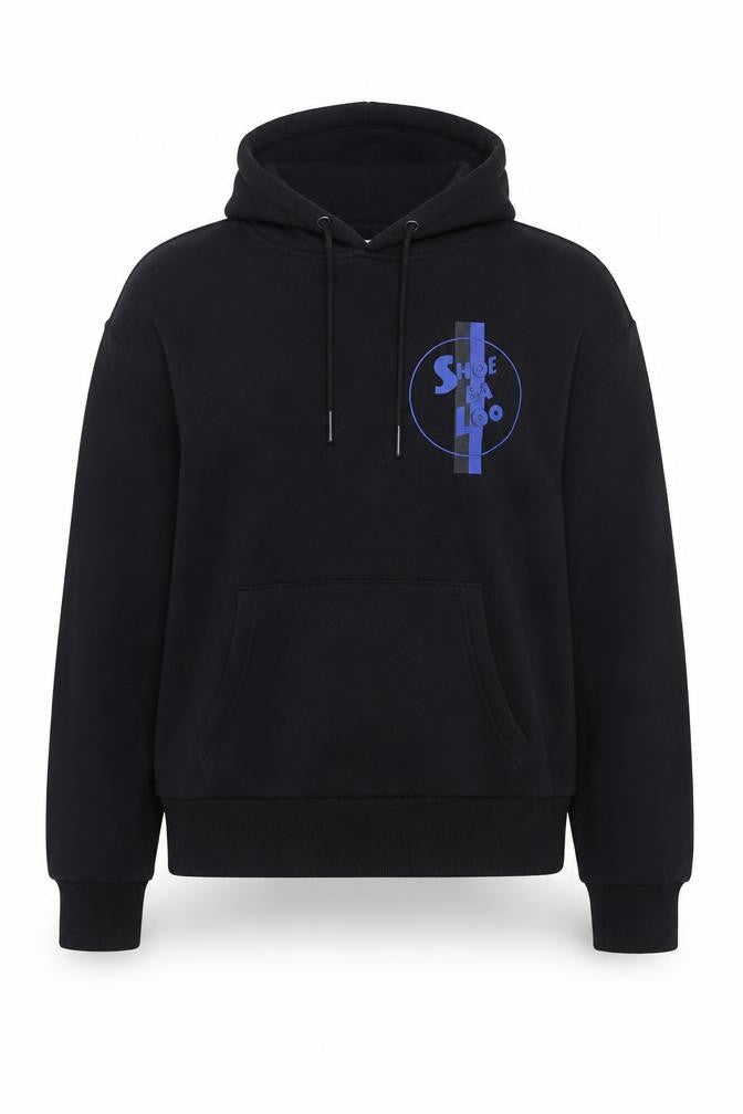 Shoe Ba Loo Women’s Black M Pullover Hoodie Blue Logo 100% Cotton