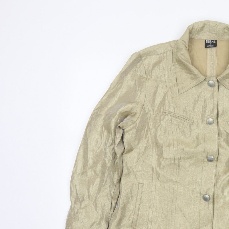 Tribal Women’s Beige Size 10 Tailored Lined Five Button Blazer