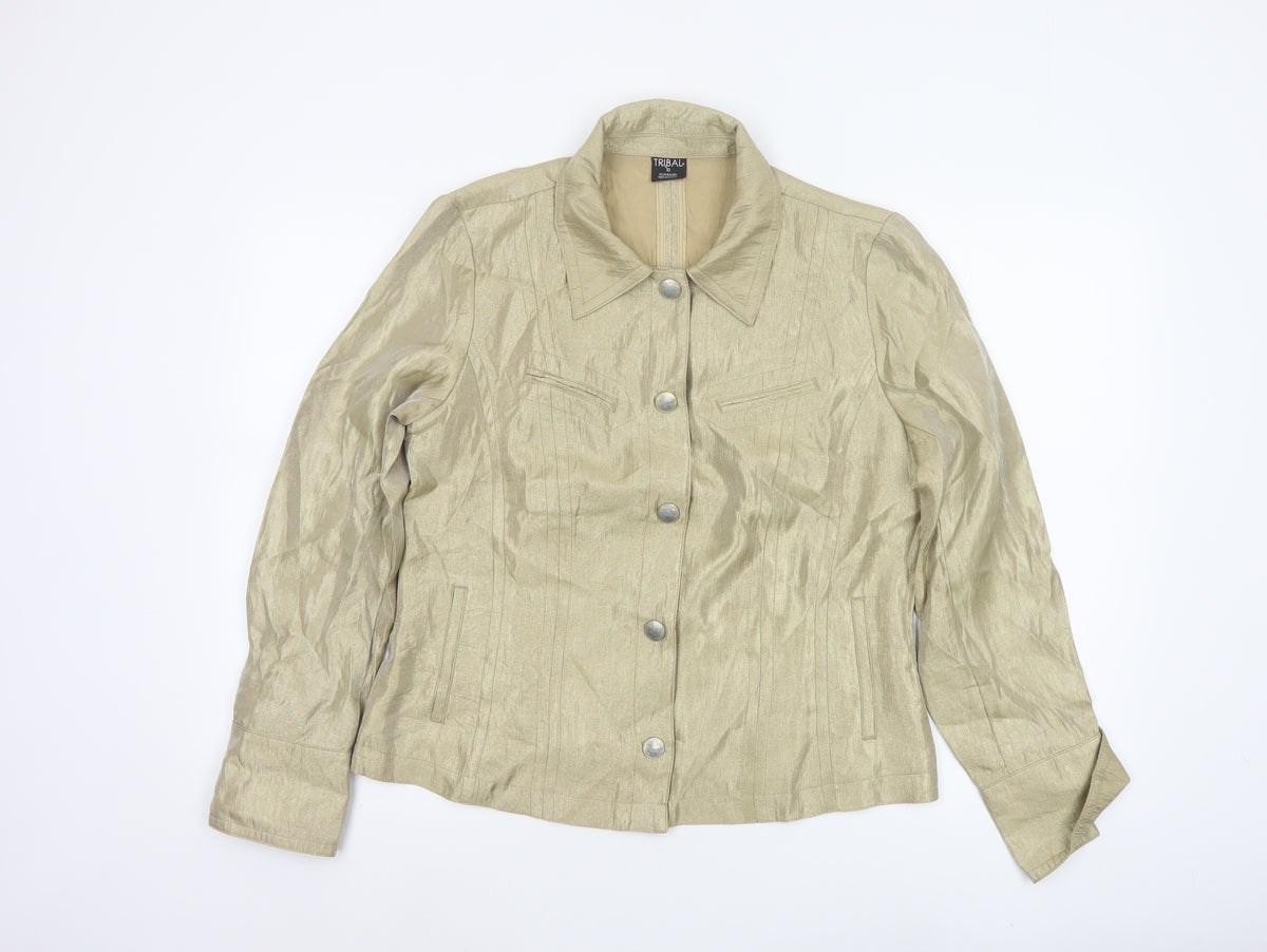Tribal Women’s Beige Size 10 Tailored Lined Five Button Blazer