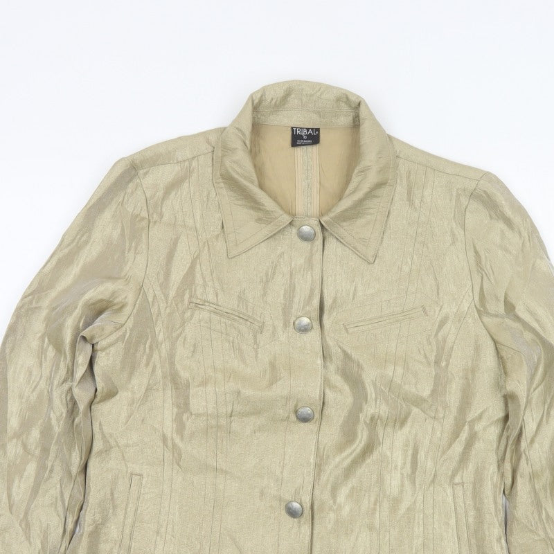 Tribal Women’s Beige Size 10 Tailored Lined Five Button Blazer