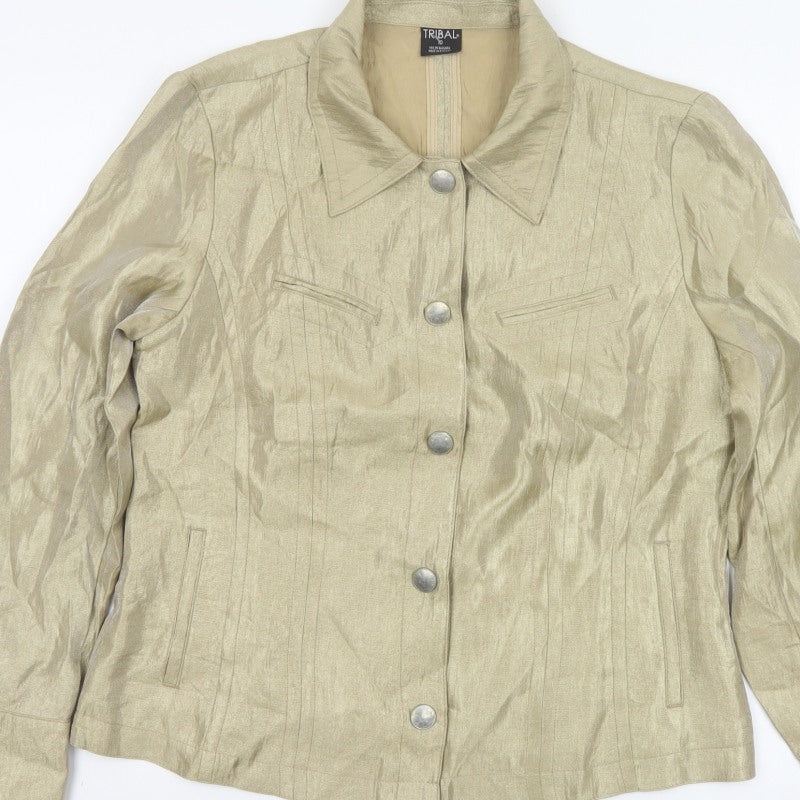 Tribal Women’s Beige Size 10 Tailored Lined Five Button Blazer