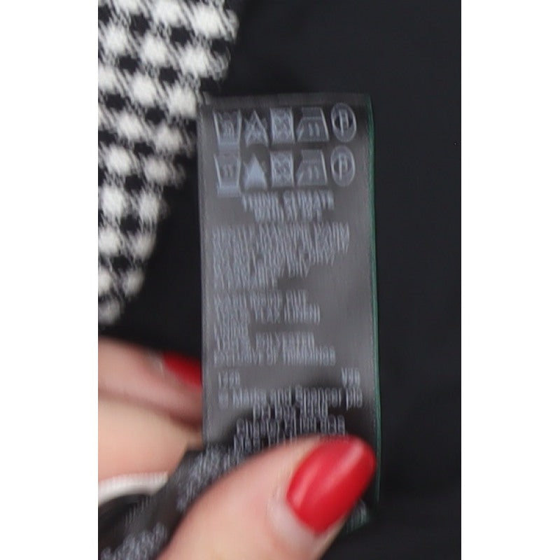 Marks & Spencer Women Black White Check Button-Up Shirt UK 12