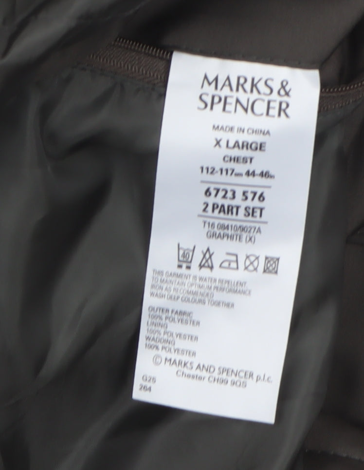 Marks & Spencer Autograph Men's Grey XL Water Resistant Rain Coat