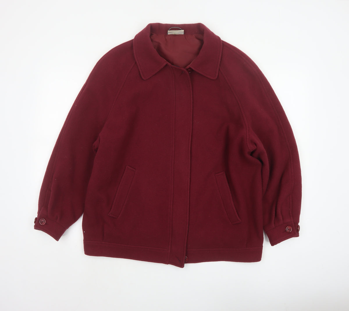 Edinburgh Women Red UK 14 Pure New Wool Vintage Basic Jacket