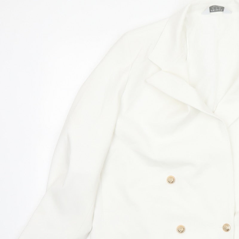 Primark Women’s Ivory UK 20 Double Breasted Gold Button Blazer