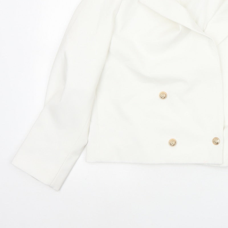 Primark Women’s Ivory UK 20 Double Breasted Gold Button Blazer
