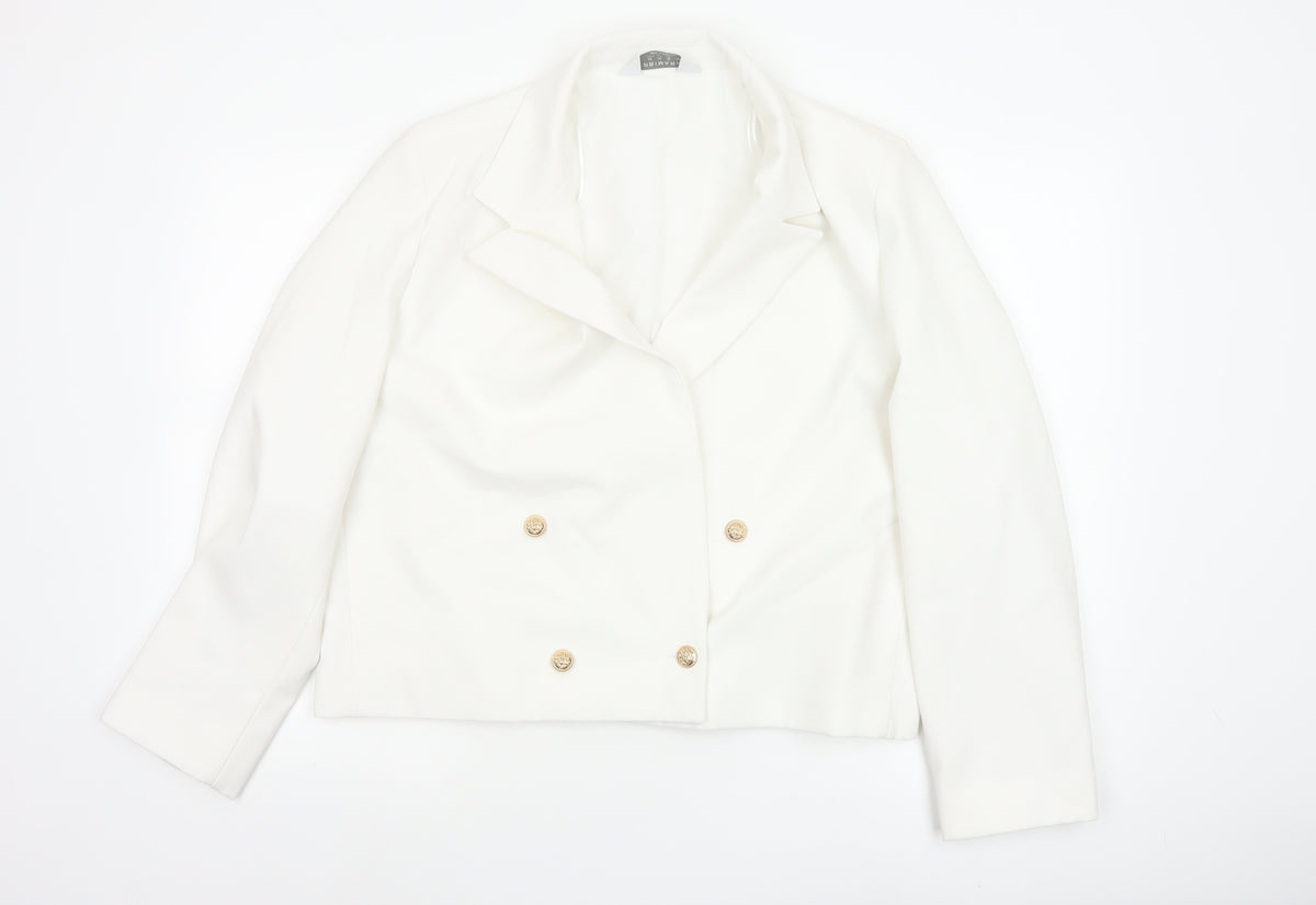 Primark Women’s Ivory UK 20 Double Breasted Gold Button Blazer