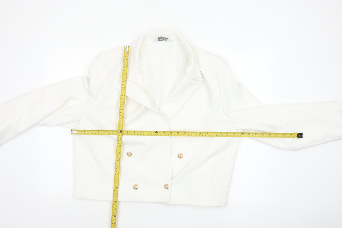 Primark Women’s Ivory UK 20 Double Breasted Gold Button Blazer