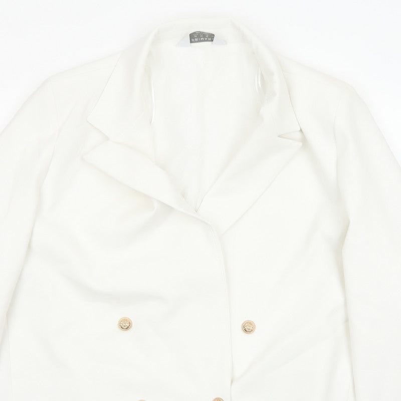 Primark Women’s Ivory UK 20 Double Breasted Gold Button Blazer