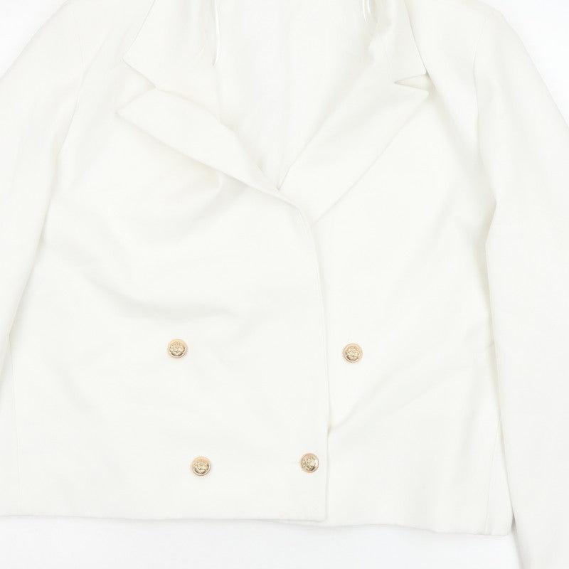 Primark Women’s Ivory UK 20 Double Breasted Gold Button Blazer