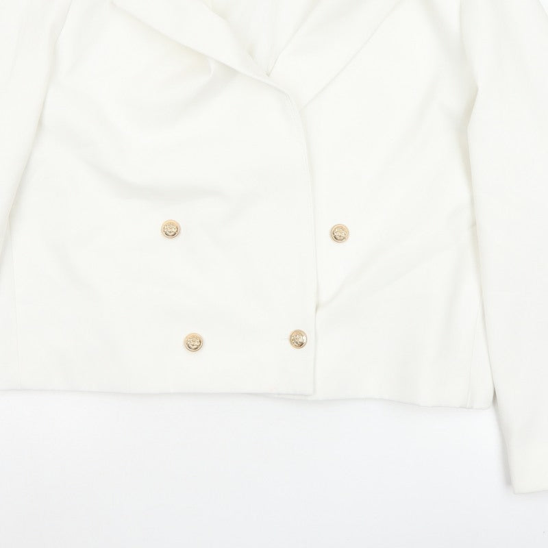 Primark Women’s Ivory UK 20 Double Breasted Gold Button Blazer