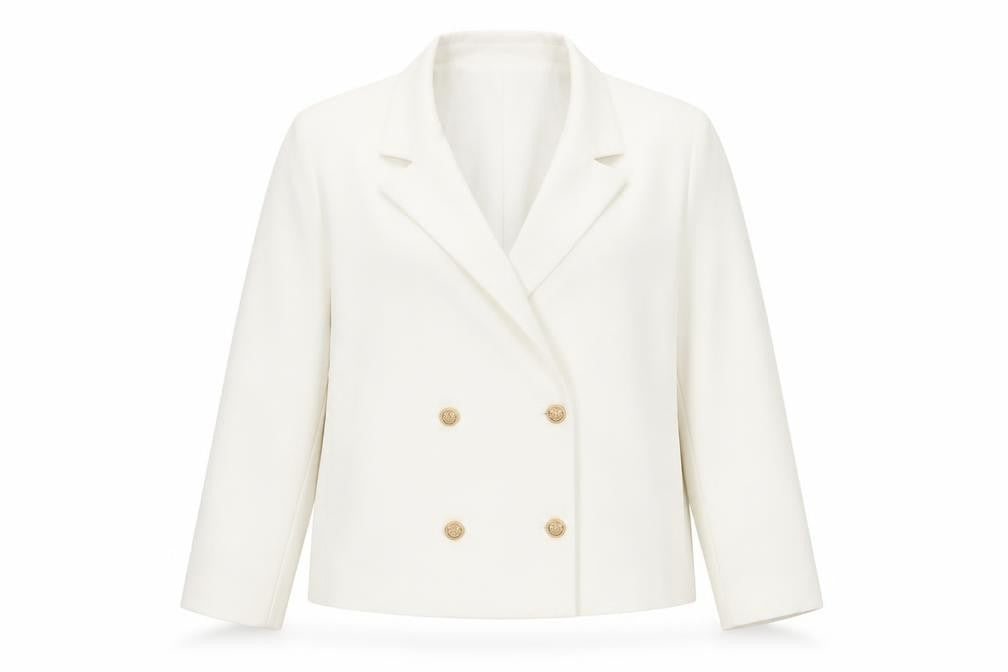Primark Women’s Ivory UK 20 Double Breasted Gold Button Blazer
