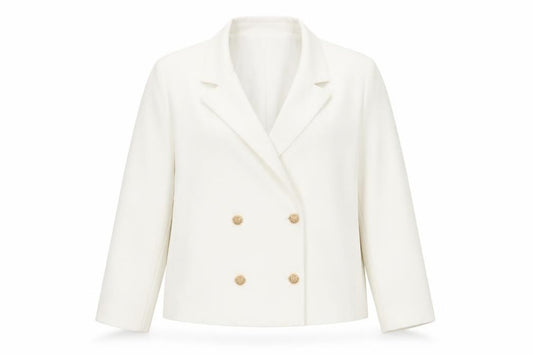 Primark Women’s Ivory UK 20 Double Breasted Gold Button Blazer