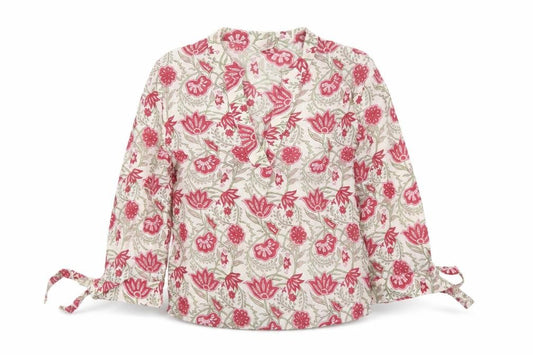 Monsoon Women’s Ivory Pink Floral Wrap Blouse Size S Kimono Sleeve