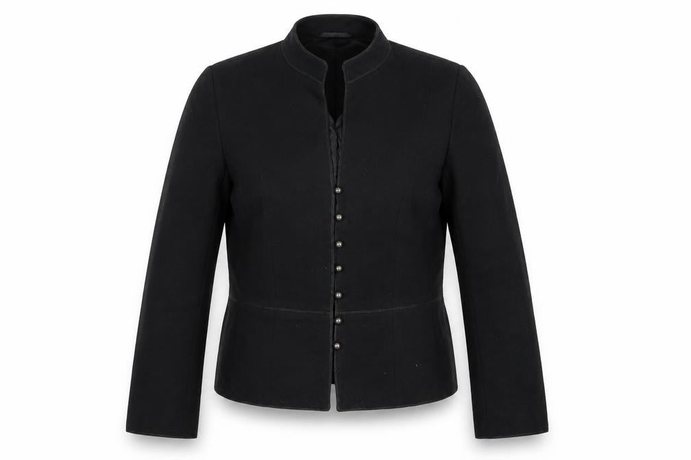 Coast Women Black UK 12 Wool Blend Embroidered Military Jacket