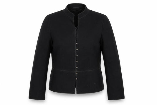 Coast Women Black UK 12 Wool Blend Embroidered Military Jacket