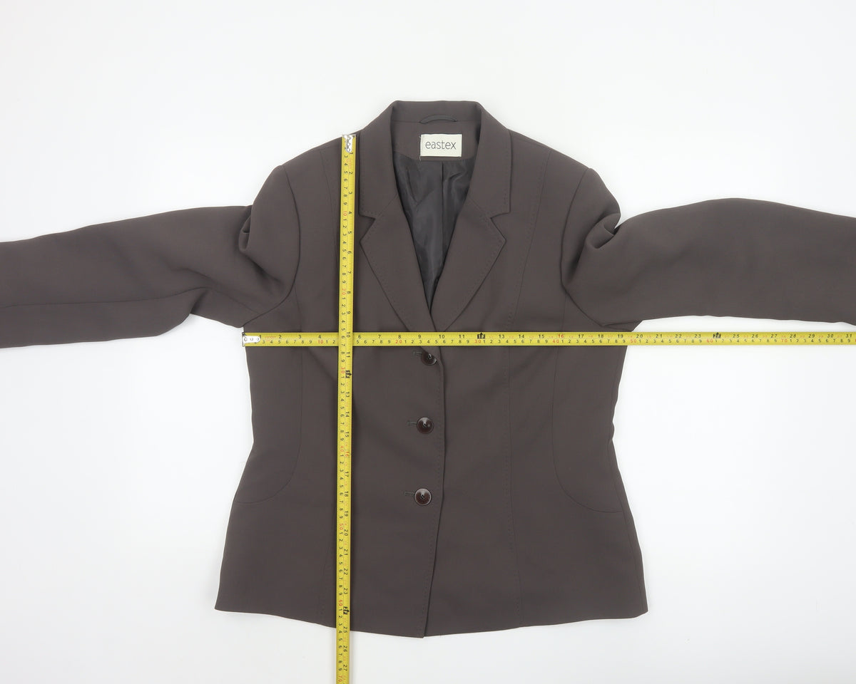 Eastex Women’s Brown UK 12 Tailored 3 Button Lined Blazer Jacket
