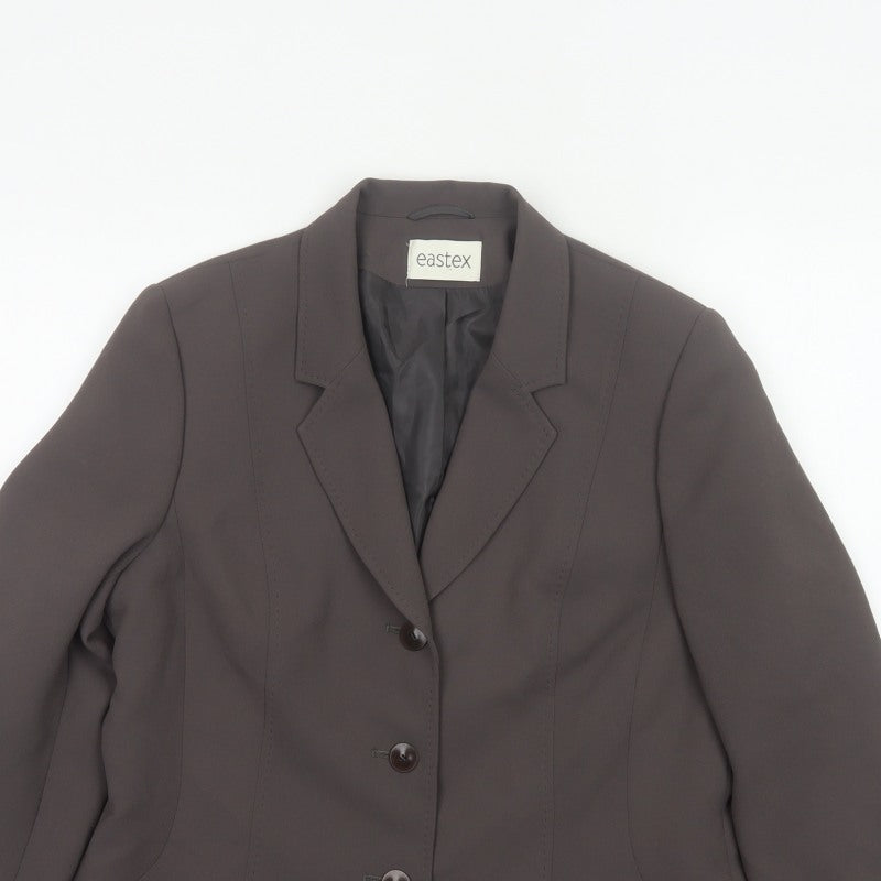Eastex Women’s Brown UK 12 Tailored 3 Button Lined Blazer Jacket