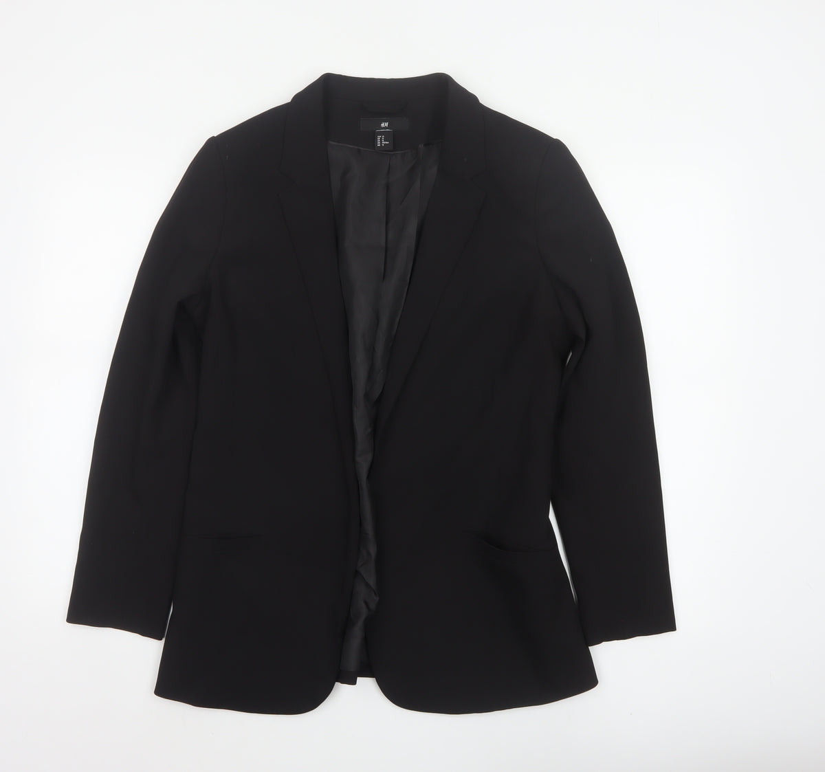 H&M Women’s Black UK 14 Regular Tailored Lined Blazer Jacket