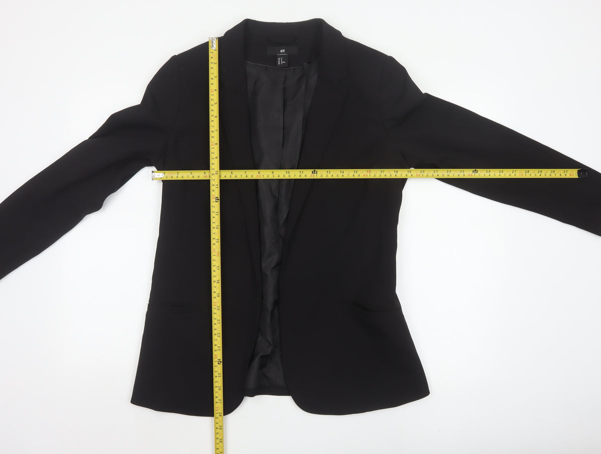 H&M Women’s Black UK 14 Regular Tailored Lined Blazer Jacket