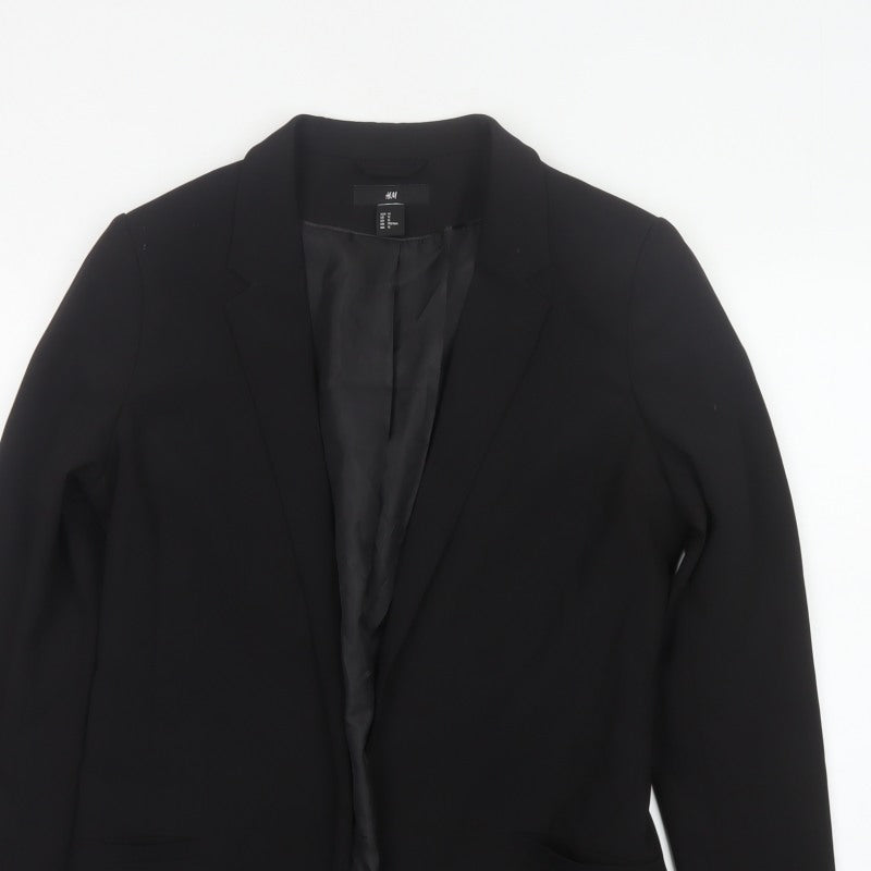H&M Women’s Black UK 14 Regular Tailored Lined Blazer Jacket