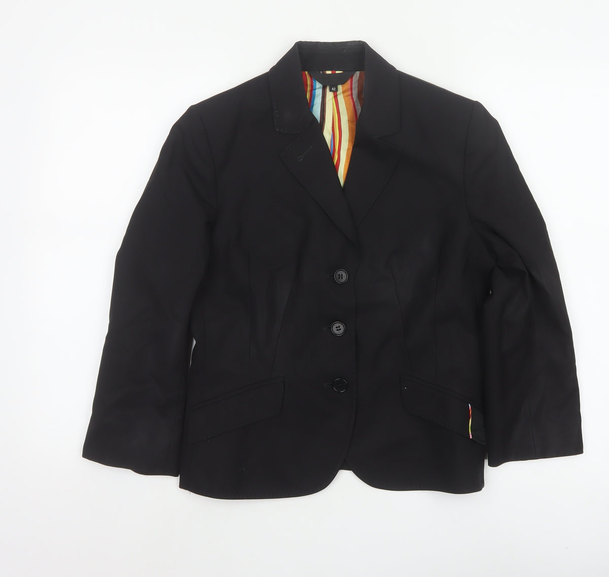 Paul Smith Women’s Black Blazer UK 14 Single-Breasted Lined