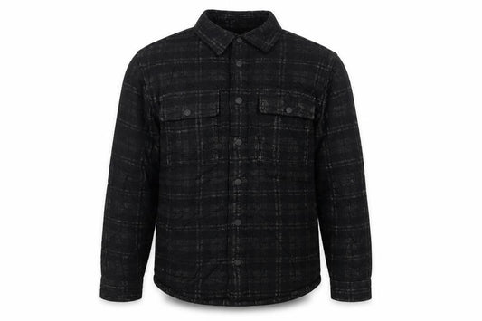 M&S Men’s Black Plaid Overshirt Jacket Size S Button Up Pockets