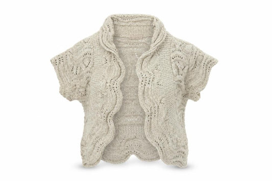 Soon Women’s Beige Size 14 Open Knit Short Sleeve Cardigan