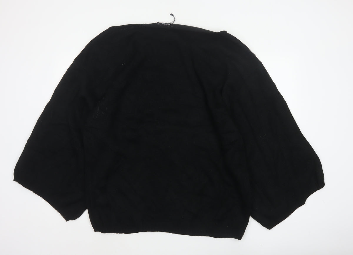 Boohoo Women Black M Oversized Balloon Sleeve Knit Jumper