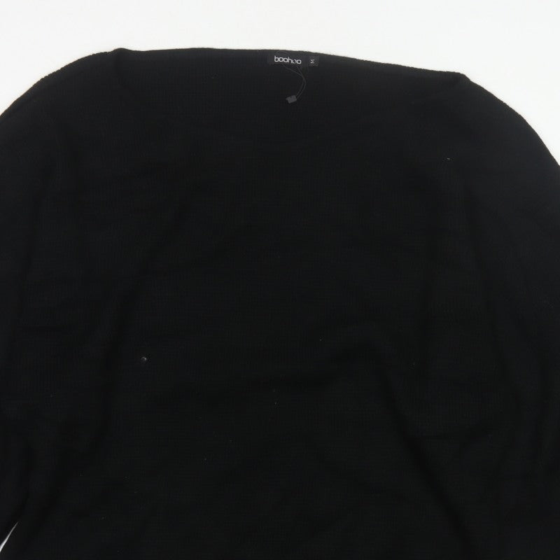 Boohoo Women Black M Oversized Balloon Sleeve Knit Jumper