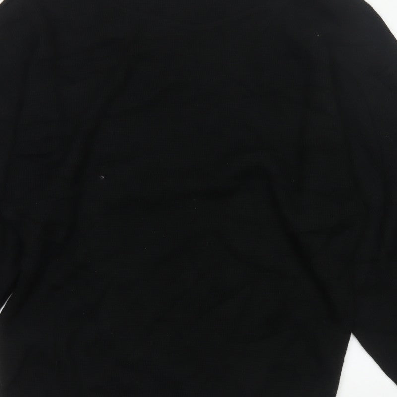Boohoo Women Black M Oversized Balloon Sleeve Knit Jumper