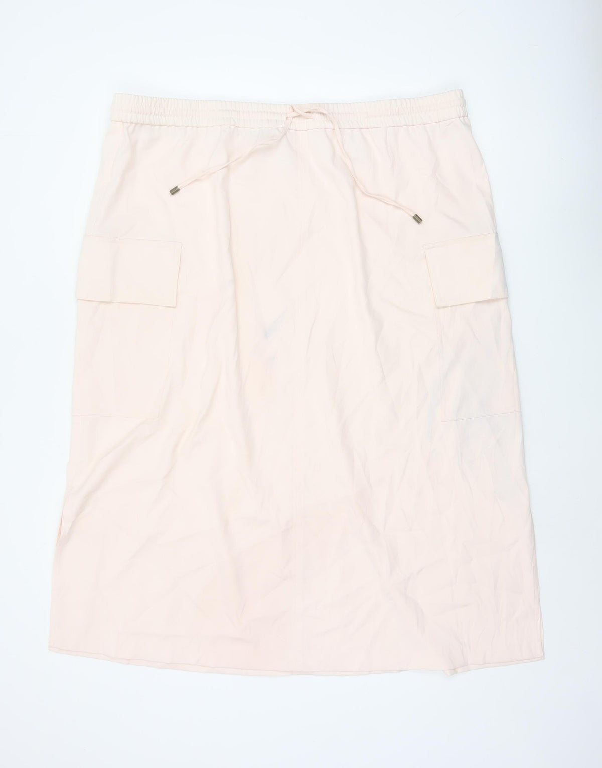 Marks & Spencer Women Pink UK 22 Cargo Midi Drawstring Skirt