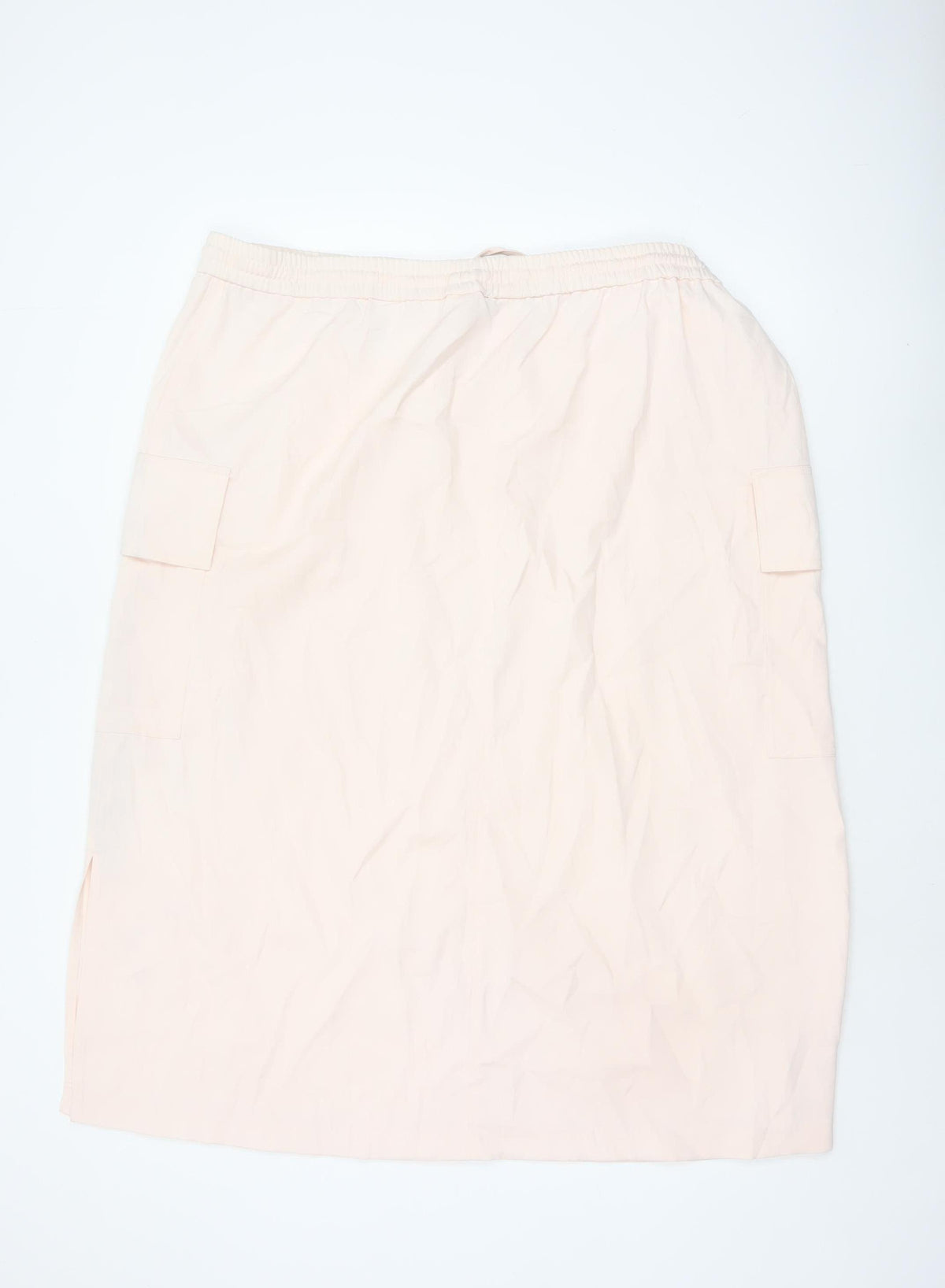 Marks & Spencer Women Pink UK 22 Cargo Midi Drawstring Skirt