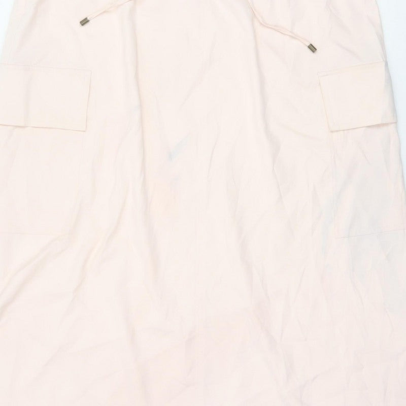 Marks & Spencer Women Pink UK 22 Cargo Midi Drawstring Skirt