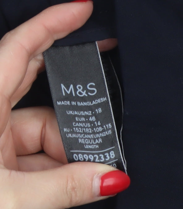 Marks & Spencer Women’s Blue Size 18 Tapered Stretch Work Trousers