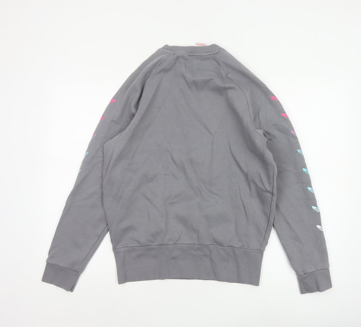 Adidas Girls Grey 14-15 Years Pullover Sweatshirt Trefoil Logo
