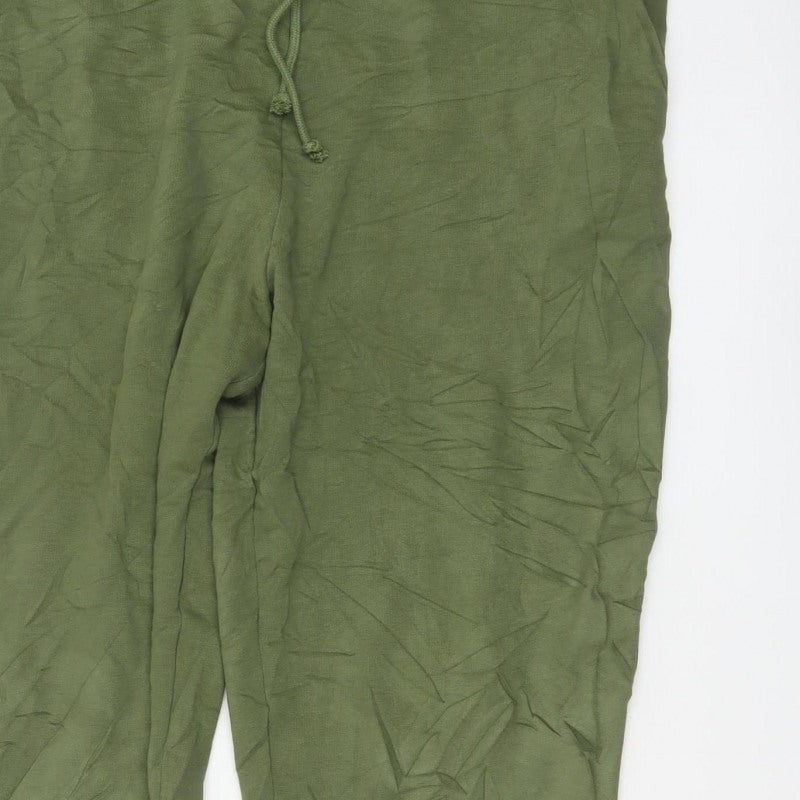Marks and Spencer Women's Green Size 18 Long Jogger Trousers