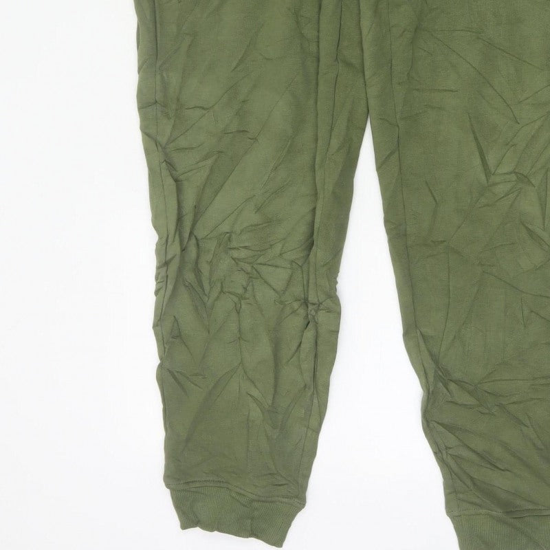 Marks and Spencer Women's Green Size 18 Long Jogger Trousers