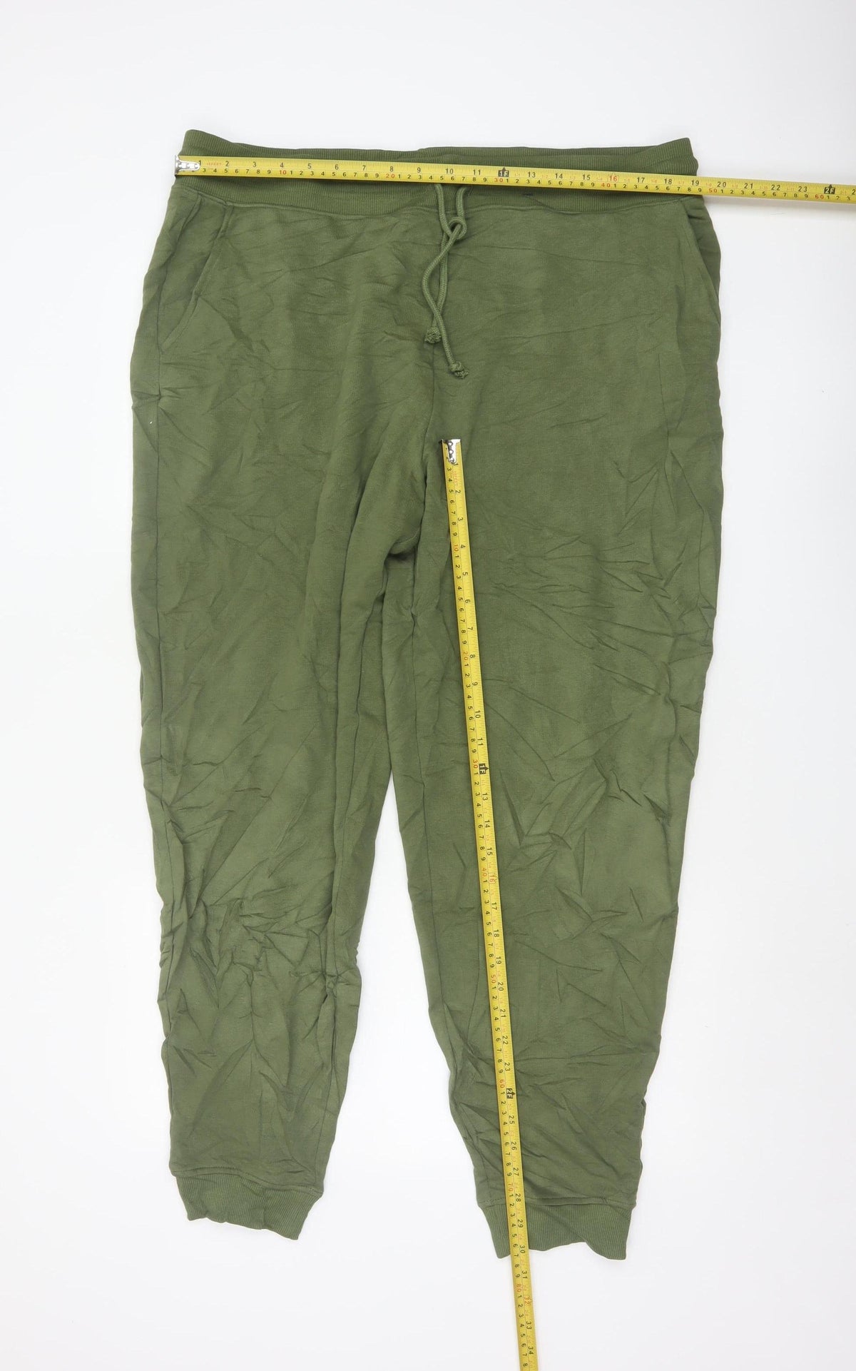Marks and Spencer Women's Green Size 18 Long Jogger Trousers