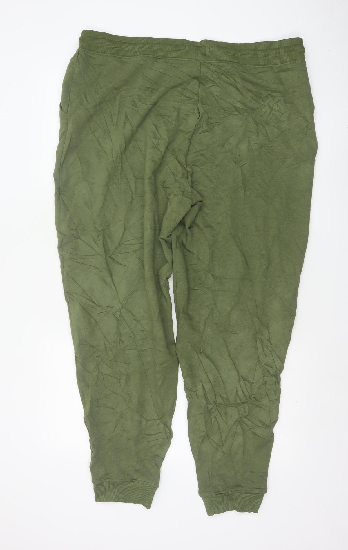 Marks and Spencer Women's Green Size 18 Long Jogger Trousers