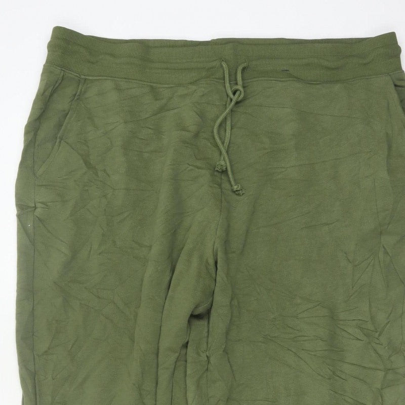 Marks and Spencer Women's Green Size 18 Long Jogger Trousers