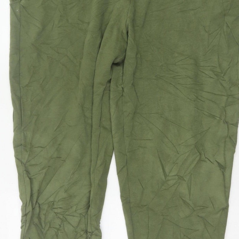 Marks and Spencer Women's Green Size 18 Long Jogger Trousers