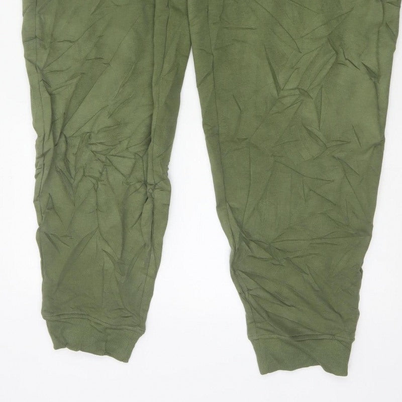Marks and Spencer Women's Green Size 18 Long Jogger Trousers