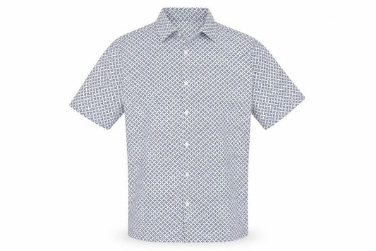 Marks and Spencer Men Multicoloured L Geometric Short Sleeve Shirt