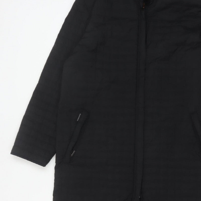 Dannimac Women’s Black M Long Puffer Coat Quilted Zip